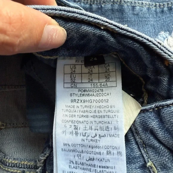 Guess Ripped Blue Skinny Jeans - Picture 4 of 7